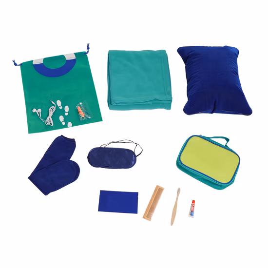 Kit di cortesia sostenibili per le compagnie aeree Kit per il pernottamento della compagnia aerea Kit dentale per la compagnia aerea